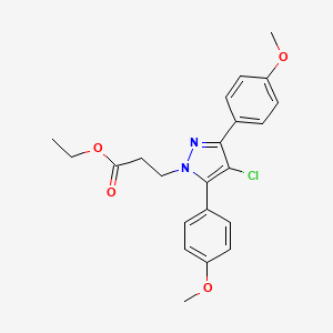 ethyl 3-[4-chloro-3,5-bis(4-methoxyphenyl)-1H-pyrazol-1-yl]propanoate