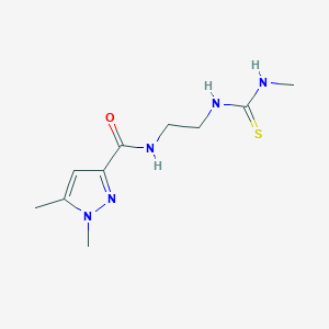 molecular formula C10H17N5OS B10934086 1,5-dimethyl-N-{2-[(methylcarbamothioyl)amino]ethyl}-1H-pyrazole-3-carboxamide 