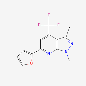 molecular formula C13H10F3N3O B10934088 6-(furan-2-yl)-1,3-dimethyl-4-(trifluoromethyl)-1H-pyrazolo[3,4-b]pyridine CAS No. 834896-55-8