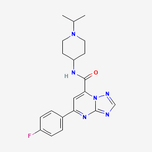 molecular formula C20H23FN6O B10934101 5-(4-fluorophenyl)-N-[1-(propan-2-yl)piperidin-4-yl][1,2,4]triazolo[1,5-a]pyrimidine-7-carboxamide 