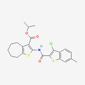 propan-2-yl 2-{[(3-chloro-6-methyl-1-benzothiophen-2-yl)carbonyl]amino}-5,6,7,8-tetrahydro-4H-cyclohepta[b]thiophene-3-carboxylate