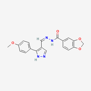 N'-{(Z)-[3-(4-methoxyphenyl)-1H-pyrazol-4-yl]methylidene}-1,3-benzodioxole-5-carbohydrazide