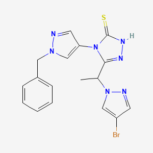 4-(1-benzyl-1H-pyrazol-4-yl)-5-[1-(4-bromo-1H-pyrazol-1-yl)ethyl]-4H-1,2,4-triazole-3-thiol