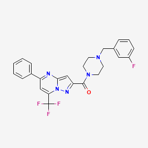 molecular formula C25H21F4N5O B10934171 [4-(3-Fluorobenzyl)piperazin-1-yl][5-phenyl-7-(trifluoromethyl)pyrazolo[1,5-a]pyrimidin-2-yl]methanone 