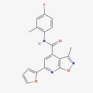 molecular formula C19H14FN3O3 B10934192 N-(4-fluoro-2-methylphenyl)-6-(furan-2-yl)-3-methyl[1,2]oxazolo[5,4-b]pyridine-4-carboxamide 