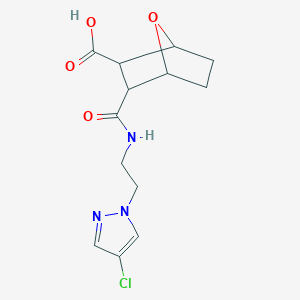 molecular formula C13H16ClN3O4 B10934194 3-{[2-(4-chloro-1H-pyrazol-1-yl)ethyl]carbamoyl}-7-oxabicyclo[2.2.1]heptane-2-carboxylic acid 