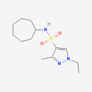 N-cycloheptyl-1-ethyl-3-methyl-1H-pyrazole-4-sulfonamide