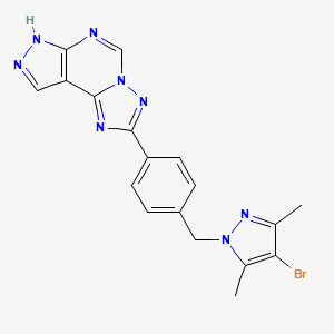 2-{4-[(4-bromo-3,5-dimethyl-1H-pyrazol-1-yl)methyl]phenyl}-7H-pyrazolo[4,3-e][1,2,4]triazolo[1,5-c]pyrimidine