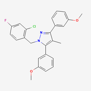 1-(2-chloro-4-fluorobenzyl)-3,5-bis(3-methoxyphenyl)-4-methyl-1H-pyrazole