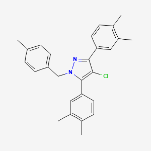 molecular formula C27H27ClN2 B10934263 4-chloro-3,5-bis(3,4-dimethylphenyl)-1-(4-methylbenzyl)-1H-pyrazole 