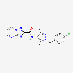 N-[1-(4-chlorobenzyl)-3,5-dimethyl-1H-pyrazol-4-yl][1,2,4]triazolo[1,5-a]pyrimidine-2-carboxamide