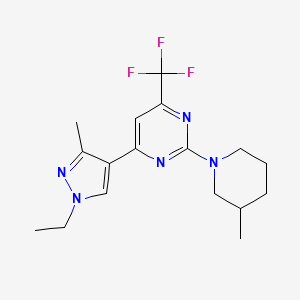 4-(1-ethyl-3-methyl-1H-pyrazol-4-yl)-2-(3-methylpiperidin-1-yl)-6-(trifluoromethyl)pyrimidine