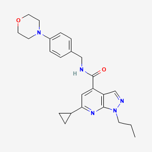 molecular formula C24H29N5O2 B10934279 6-cyclopropyl-N-[4-(morpholin-4-yl)benzyl]-1-propyl-1H-pyrazolo[3,4-b]pyridine-4-carboxamide 