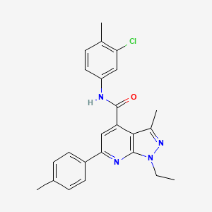 molecular formula C24H23ClN4O B10934283 N-(3-chloro-4-methylphenyl)-1-ethyl-3-methyl-6-(4-methylphenyl)-1H-pyrazolo[3,4-b]pyridine-4-carboxamide 