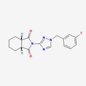 molecular formula C17H17FN4O2 B10934297 (3aR,7aS)-2-[1-(3-fluorobenzyl)-1H-1,2,4-triazol-3-yl]hexahydro-1H-isoindole-1,3(2H)-dione 