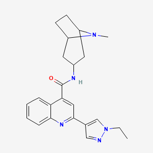 molecular formula C23H27N5O B10934309 2-(1-ethyl-1H-pyrazol-4-yl)-N-(8-methyl-8-azabicyclo[3.2.1]oct-3-yl)quinoline-4-carboxamide 