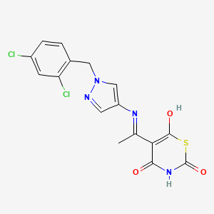 5-{(1E)-N-[1-(2,4-dichlorobenzyl)-1H-pyrazol-4-yl]ethanimidoyl}-4-hydroxy-2H-1,3-thiazine-2,6(3H)-dione