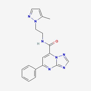 N-[2-(5-methyl-1H-pyrazol-1-yl)ethyl]-5-phenyl[1,2,4]triazolo[1,5-a]pyrimidine-7-carboxamide