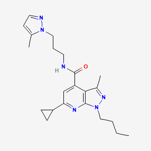 1-butyl-6-cyclopropyl-3-methyl-N-[3-(5-methyl-1H-pyrazol-1-yl)propyl]-1H-pyrazolo[3,4-b]pyridine-4-carboxamide