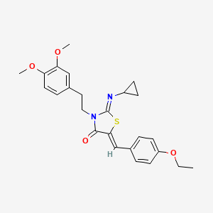 molecular formula C25H28N2O4S B10934405 (2E,5Z)-2-(cyclopropylimino)-3-[2-(3,4-dimethoxyphenyl)ethyl]-5-(4-ethoxybenzylidene)-1,3-thiazolidin-4-one 