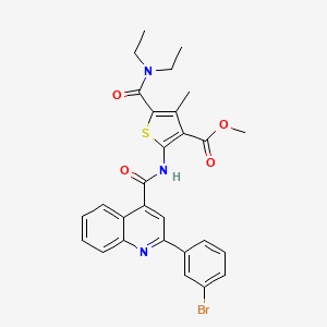 molecular formula C28H26BrN3O4S B10934426 Methyl 2-({[2-(3-bromophenyl)quinolin-4-yl]carbonyl}amino)-5-(diethylcarbamoyl)-4-methylthiophene-3-carboxylate 