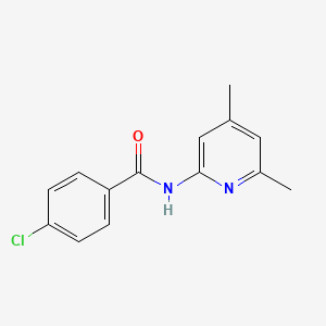 molecular formula C14H13ClN2O B10934427 Benzamide, 4-chloro-N-(4,6-dimethyl-2-pyridinyl)- CAS No. 94843-58-0