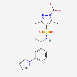 1-(difluoromethyl)-3,5-dimethyl-N-{1-[3-(1H-pyrrol-1-yl)phenyl]ethyl}-1H-pyrazole-4-sulfonamide