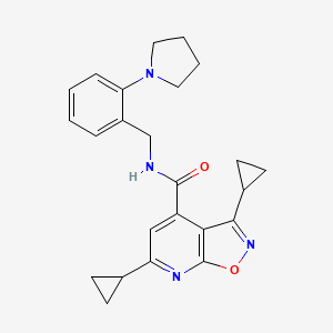 3,6-dicyclopropyl-N-[2-(pyrrolidin-1-yl)benzyl][1,2]oxazolo[5,4-b]pyridine-4-carboxamide