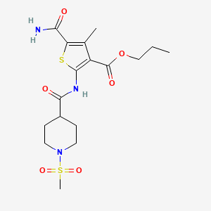 Propyl 5-carbamoyl-4-methyl-2-({[1-(methylsulfonyl)piperidin-4-yl]carbonyl}amino)thiophene-3-carboxylate