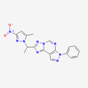 2-[1-(5-methyl-3-nitro-1H-pyrazol-1-yl)ethyl]-7-phenyl-7H-pyrazolo[4,3-e][1,2,4]triazolo[1,5-c]pyrimidine