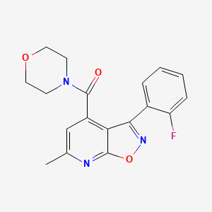 molecular formula C18H16FN3O3 B10934485 [3-(2-Fluorophenyl)-6-methyl[1,2]oxazolo[5,4-b]pyridin-4-yl](morpholin-4-yl)methanone 