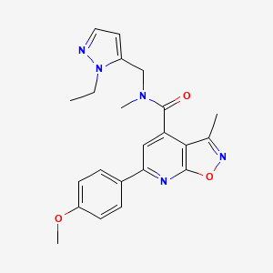 molecular formula C22H23N5O3 B10934494 N-[(1-ethyl-1H-pyrazol-5-yl)methyl]-6-(4-methoxyphenyl)-N,3-dimethyl[1,2]oxazolo[5,4-b]pyridine-4-carboxamide 