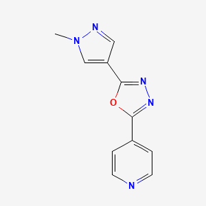 molecular formula C11H9N5O B10934505 4-[5-(1-methyl-1H-pyrazol-4-yl)-1,3,4-oxadiazol-2-yl]pyridine 