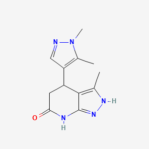 molecular formula C12H15N5O B10934512 4-(1,5-dimethyl-1H-pyrazol-4-yl)-3-methyl-1,4,5,7-tetrahydro-6H-pyrazolo[3,4-b]pyridin-6-one 