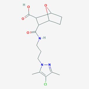 3-{[3-(4-chloro-3,5-dimethyl-1H-pyrazol-1-yl)propyl]carbamoyl}-7-oxabicyclo[2.2.1]heptane-2-carboxylic acid