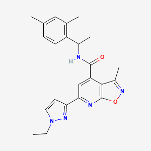 molecular formula C23H25N5O2 B10934539 N-[1-(2,4-dimethylphenyl)ethyl]-6-(1-ethyl-1H-pyrazol-3-yl)-3-methyl[1,2]oxazolo[5,4-b]pyridine-4-carboxamide 