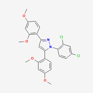 molecular formula C25H22Cl2N2O4 B10934555 1-(2,4-dichlorophenyl)-3,5-bis(2,4-dimethoxyphenyl)-1H-pyrazole 