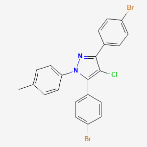 molecular formula C22H15Br2ClN2 B10934571 3,5-bis(4-bromophenyl)-4-chloro-1-(4-methylphenyl)-1H-pyrazole 