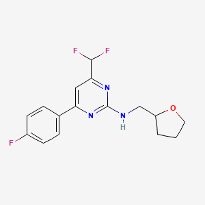 4-(difluoromethyl)-6-(4-fluorophenyl)-N-(tetrahydrofuran-2-ylmethyl)pyrimidin-2-amine