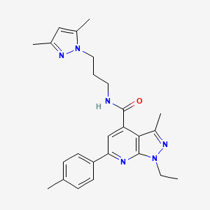 N-[3-(3,5-dimethyl-1H-pyrazol-1-yl)propyl]-1-ethyl-3-methyl-6-(4-methylphenyl)-1H-pyrazolo[3,4-b]pyridine-4-carboxamide