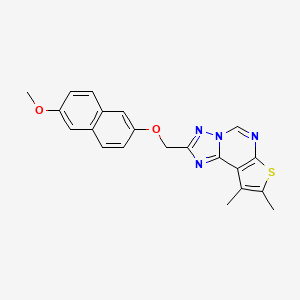 2-{[(6-Methoxy-2-naphthyl)oxy]methyl}-8,9-dimethylthieno[3,2-E][1,2,4]triazolo[1,5-C]pyrimidine