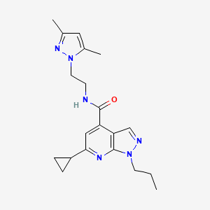 6-cyclopropyl-N-[2-(3,5-dimethyl-1H-pyrazol-1-yl)ethyl]-1-propyl-1H-pyrazolo[3,4-b]pyridine-4-carboxamide