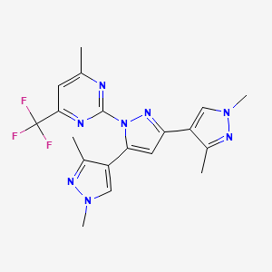 2-[3,5-bis(1,3-dimethylpyrazol-4-yl)pyrazol-1-yl]-4-methyl-6-(trifluoromethyl)pyrimidine