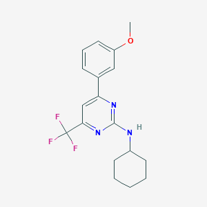 molecular formula C18H20F3N3O B10934639 N-cyclohexyl-4-(3-methoxyphenyl)-6-(trifluoromethyl)pyrimidin-2-amine 