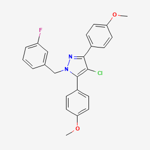 molecular formula C24H20ClFN2O2 B10934644 4-chloro-1-(3-fluorobenzyl)-3,5-bis(4-methoxyphenyl)-1H-pyrazole 