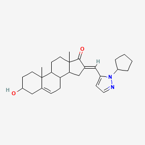 molecular formula C28H38N2O2 B10934651 (16E)-16-[(1-cyclopentyl-1H-pyrazol-5-yl)methylidene]-3-hydroxyandrost-5-en-17-one 