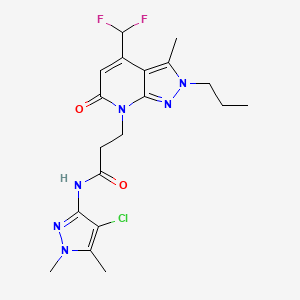 N-(4-chloro-1,5-dimethyl-1H-pyrazol-3-yl)-3-[4-(difluoromethyl)-3-methyl-6-oxo-2-propyl-2,6-dihydro-7H-pyrazolo[3,4-b]pyridin-7-yl]propanamide