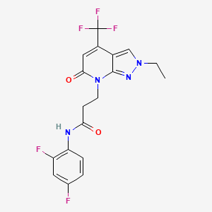 N-(2,4-difluorophenyl)-3-[2-ethyl-6-oxo-4-(trifluoromethyl)-2,6-dihydro-7H-pyrazolo[3,4-b]pyridin-7-yl]propanamide