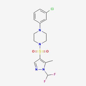 1-(3-chlorophenyl)-4-{[1-(difluoromethyl)-5-methyl-1H-pyrazol-4-yl]sulfonyl}piperazine