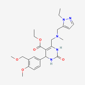 ethyl 6-({[(1-ethyl-1H-pyrazol-5-yl)methyl](methyl)amino}methyl)-4-[4-methoxy-3-(methoxymethyl)phenyl]-2-oxo-1,2,3,4-tetrahydropyrimidine-5-carboxylate